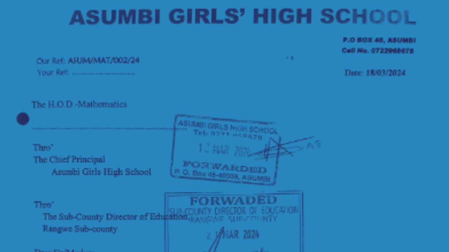 Mathematics Conference/Workshop: Asumbi Girls High School