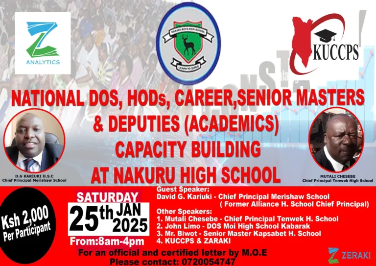 National DOS, HODs, Career Masters, Senior Masters & Academic Deputies Capacity Building Seminar - Nakuru High School