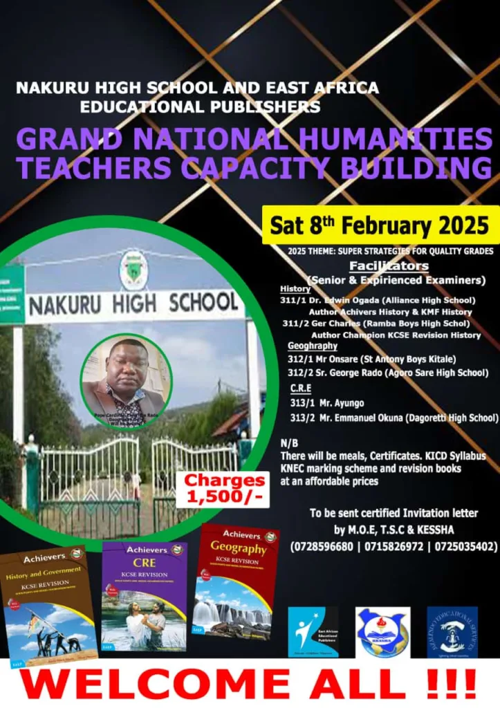 Nakuru High School National Humanities Teachers Capacity Building Workshop - Invitation